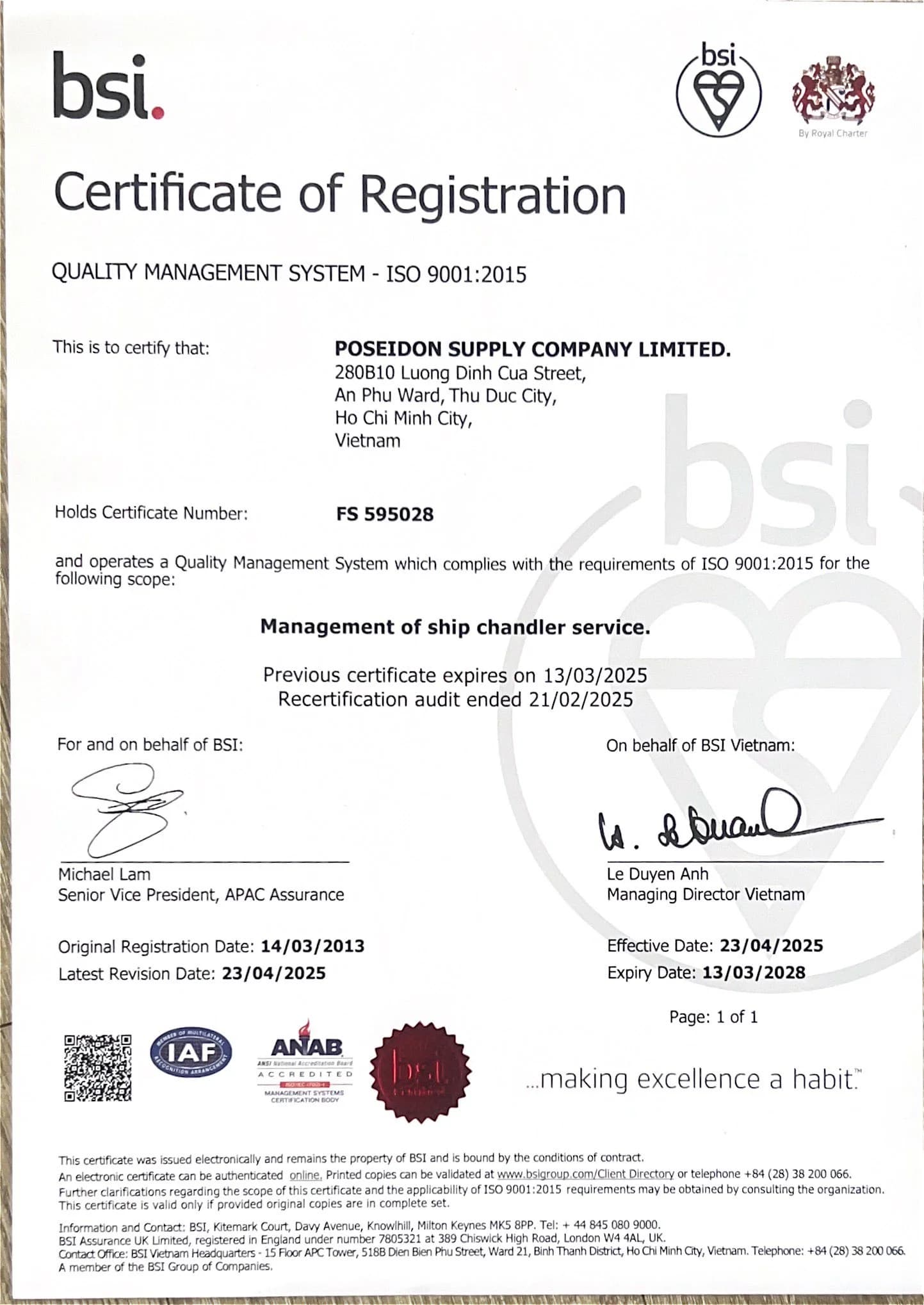 ISO 9001:2015 certificate