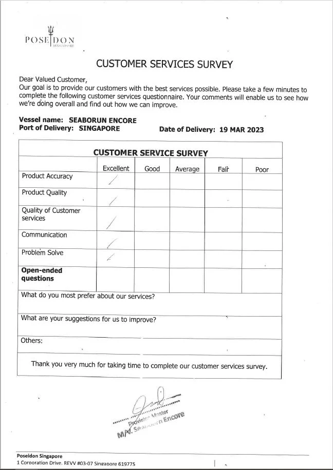 Spare parts verification and specification checklist